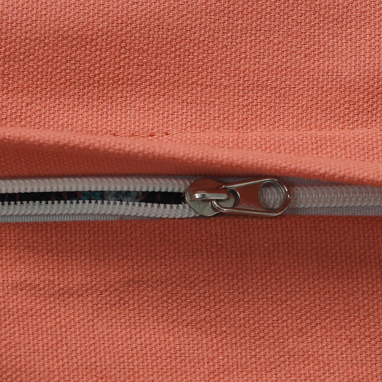 Cotton Flower Embroidered Cushion Cover (Size 45x45 Cm) - Peach