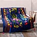 Velvet Embroidered Throw Blanket with Tassels (Size 125x150 Cm) - Navy & Multi