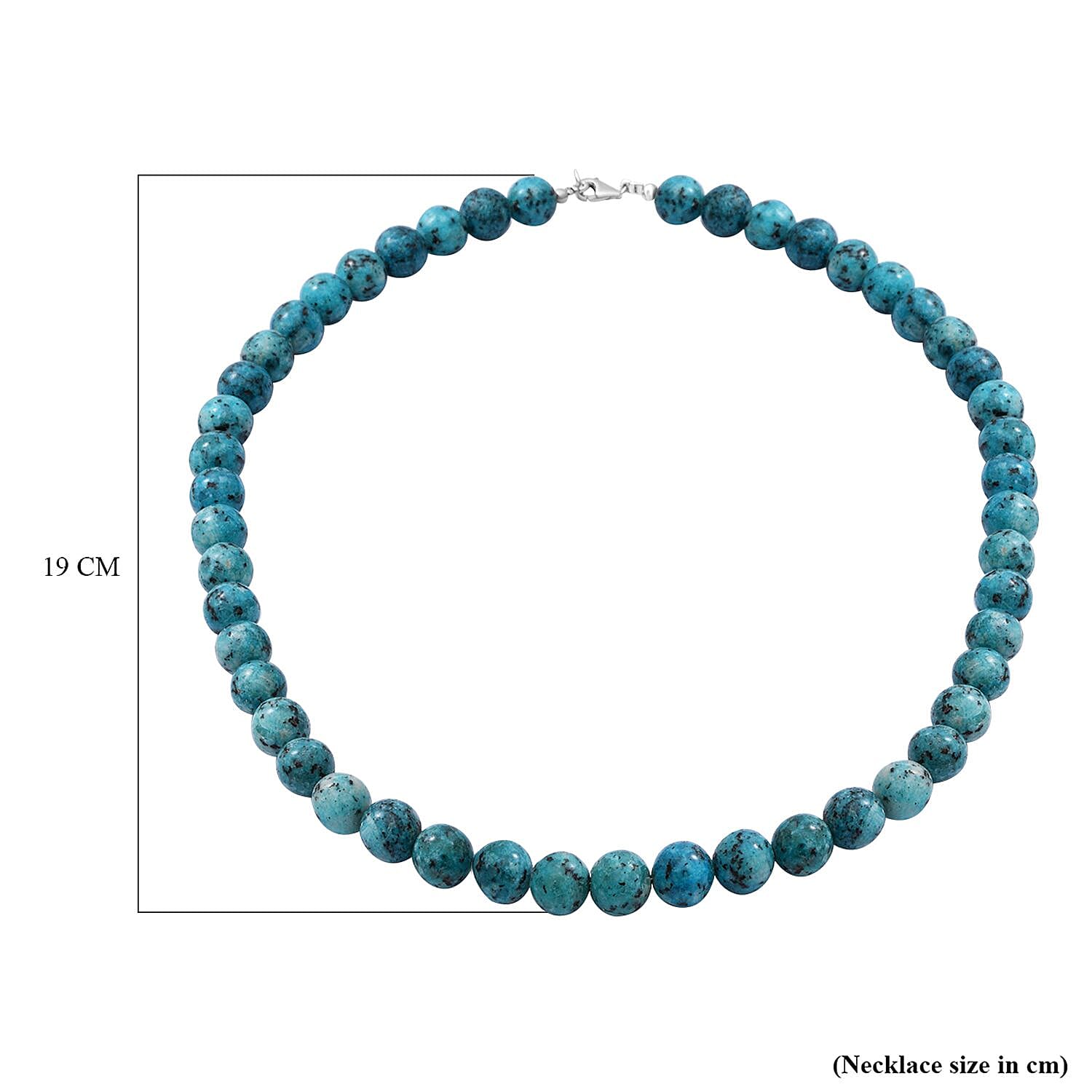 Green Jasper Beads Necklace (Size - 20) in Sterling Silver 345.00 Ct.