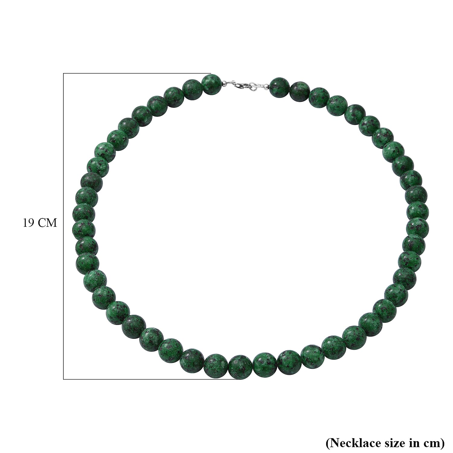 Green Jasper Beads Necklace (Size - 20) in Rhodium Overlay Sterling Silver 360.00 Ct.