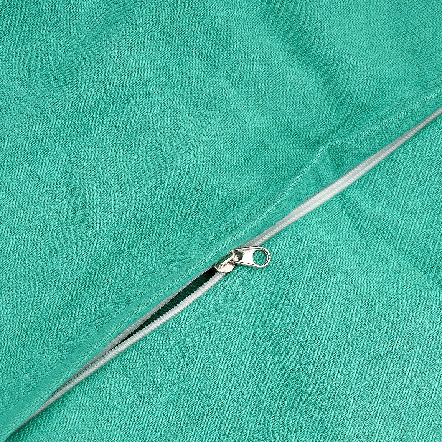 Cotton Christmas Dwarfs Embroidered Cushion Cover - Turquoise