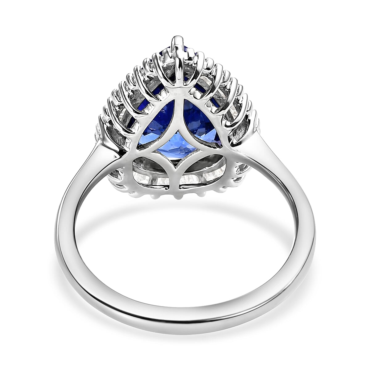 RHAPSODY 950 Platinum AAAA Tanzanite and Diamond( VS-E-F) Ring 5.27 Ct, Platinum Wt 5.50 Gms