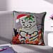 Cotton Christmas Dwarfs Embroidered Cushion Cover - Dark Grey
