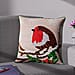 Cotton Christmas Dwarfs Embroidered Cushion Cover - Beige