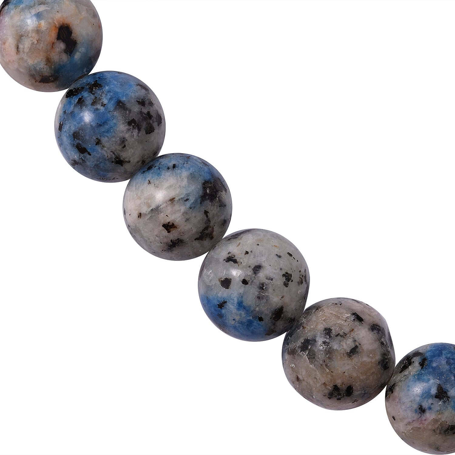 Blue Azurite Granite Necklace (Size - 20) with Lobster Clasp in Rhodium Overlay Sterling Silver 300.00 Ct.