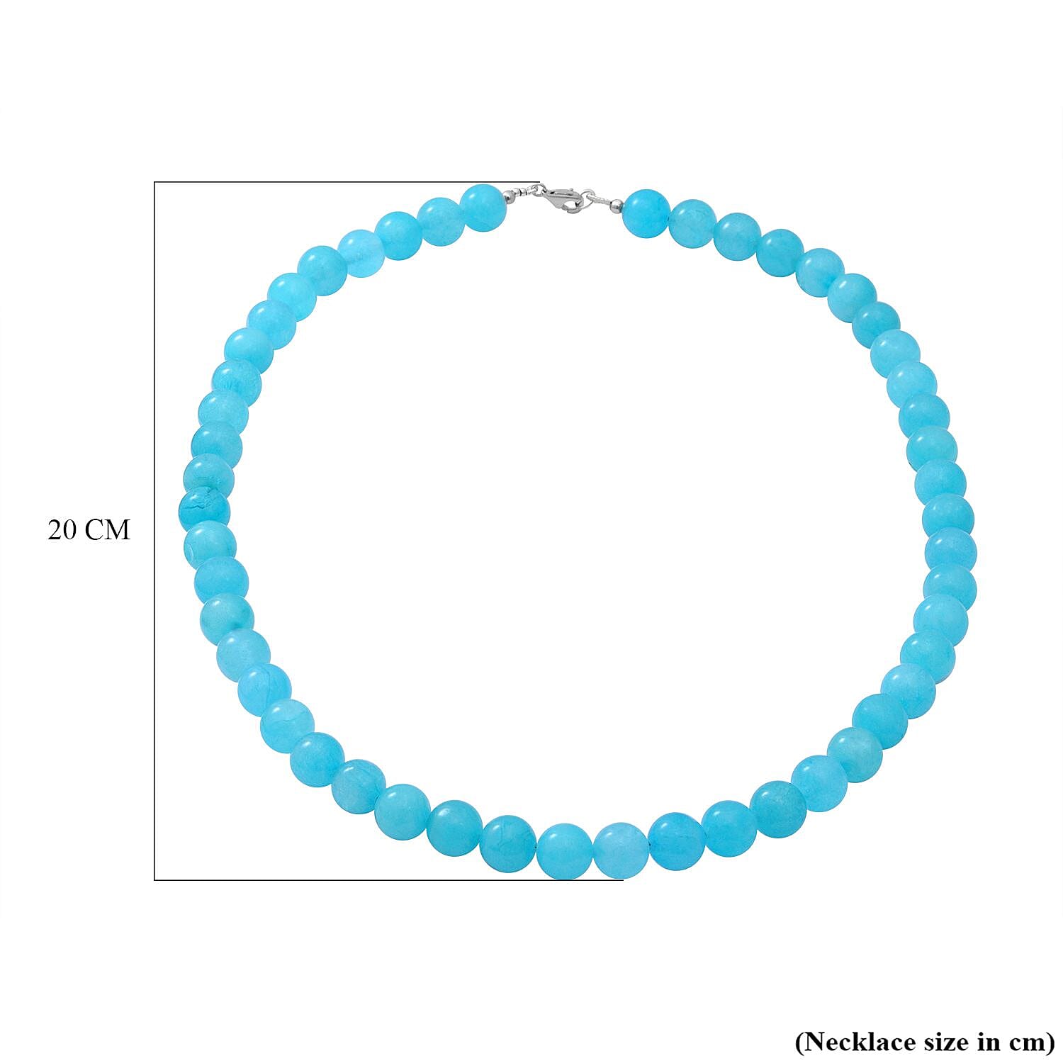 Amazonite Quartz Beads Necklace (Size 18) with Lobster Clasp in Rhodium Overlay Sterling Silver 250.00 Ct.