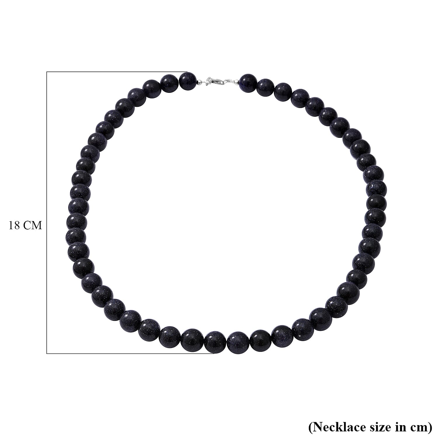 Blue Sandstone Beads Necklace (Size - 20) in  Rhodium Overlay Sterling Silver 300.00 Ct.