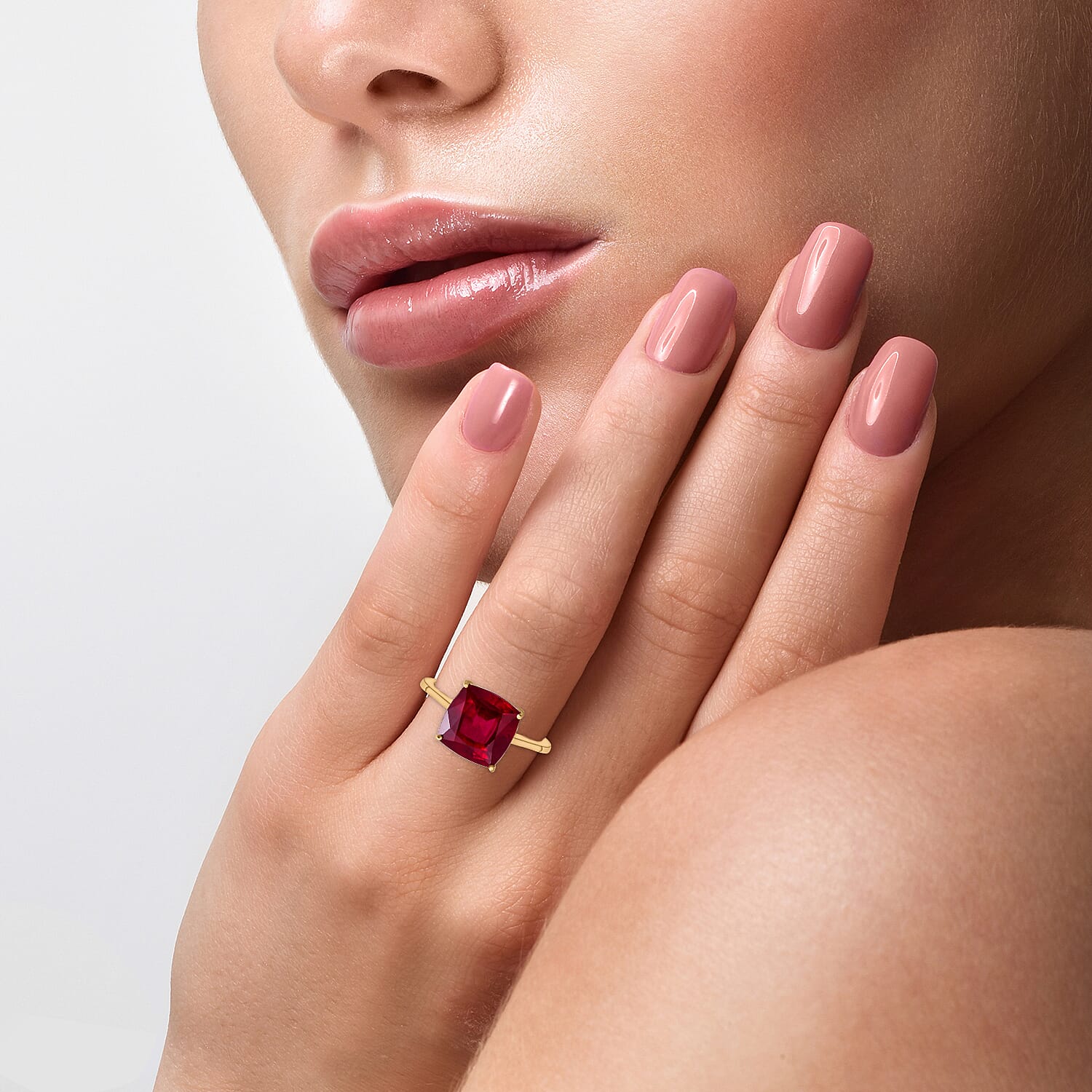 9K Yellow Gold AAA  African Ruby Solitaire Ring 6.80 Ct.