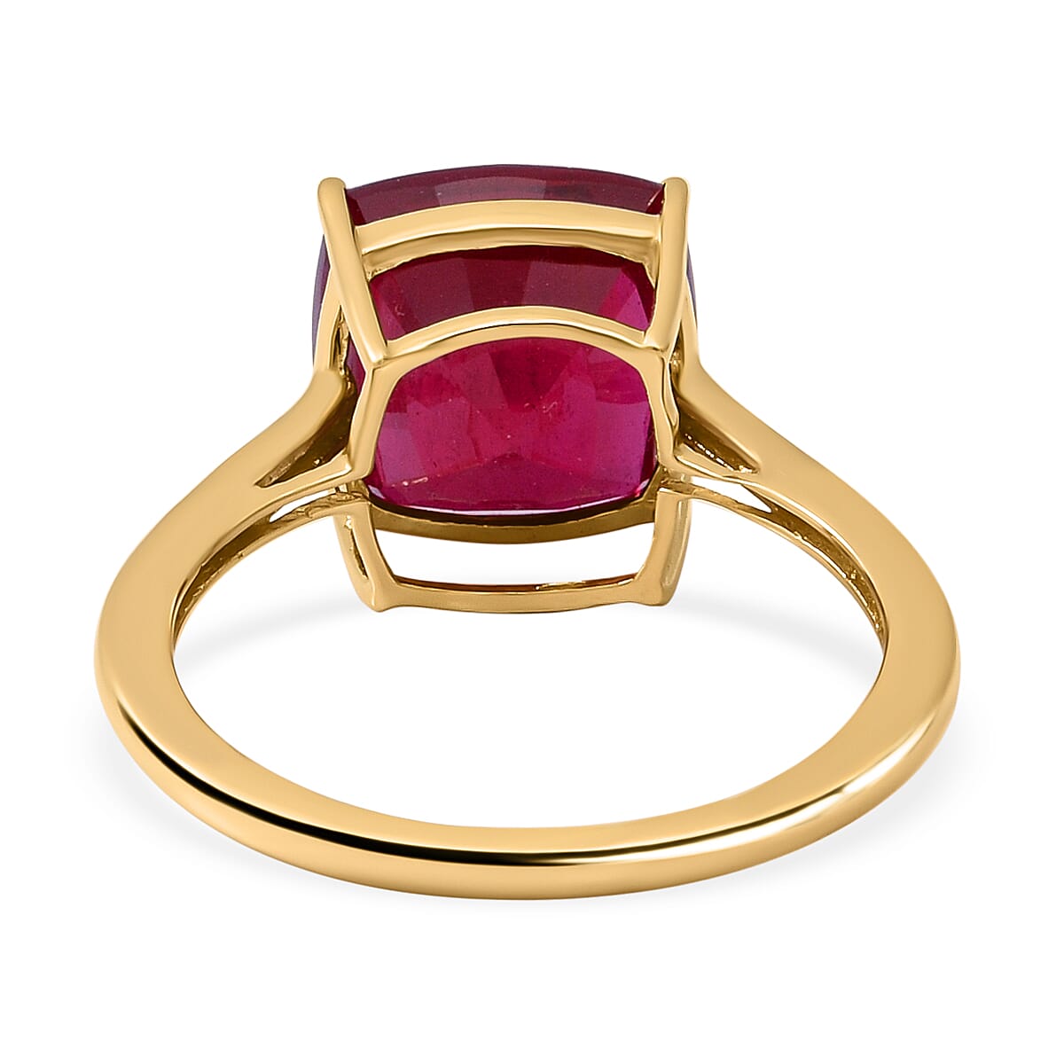 9K Yellow Gold AAA  African Ruby Solitaire Ring 6.80 Ct.