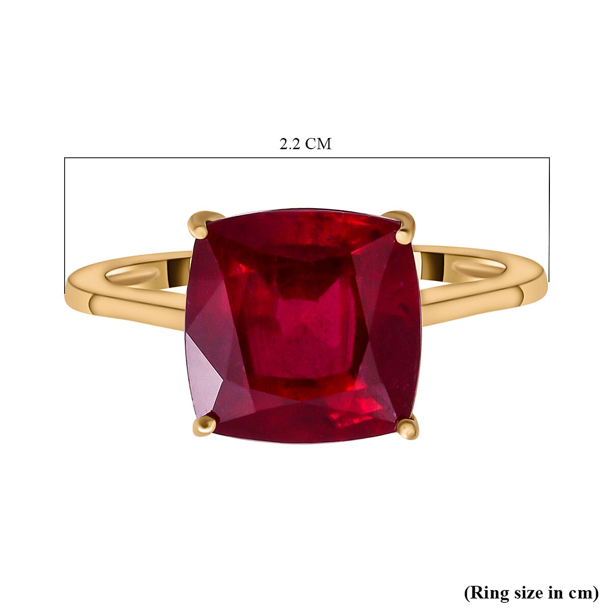 9K Yellow Gold AAA  African Ruby Solitaire Ring 6.80 Ct.