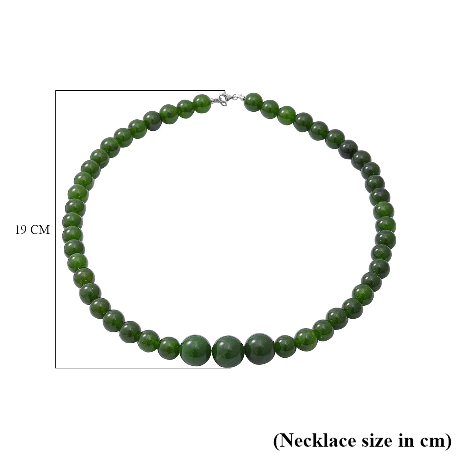 Tucson Special - Green Onyx Beads Necklace (Size - 20) in Rhodium Overlay Sterling Silver 370.00 Ct.