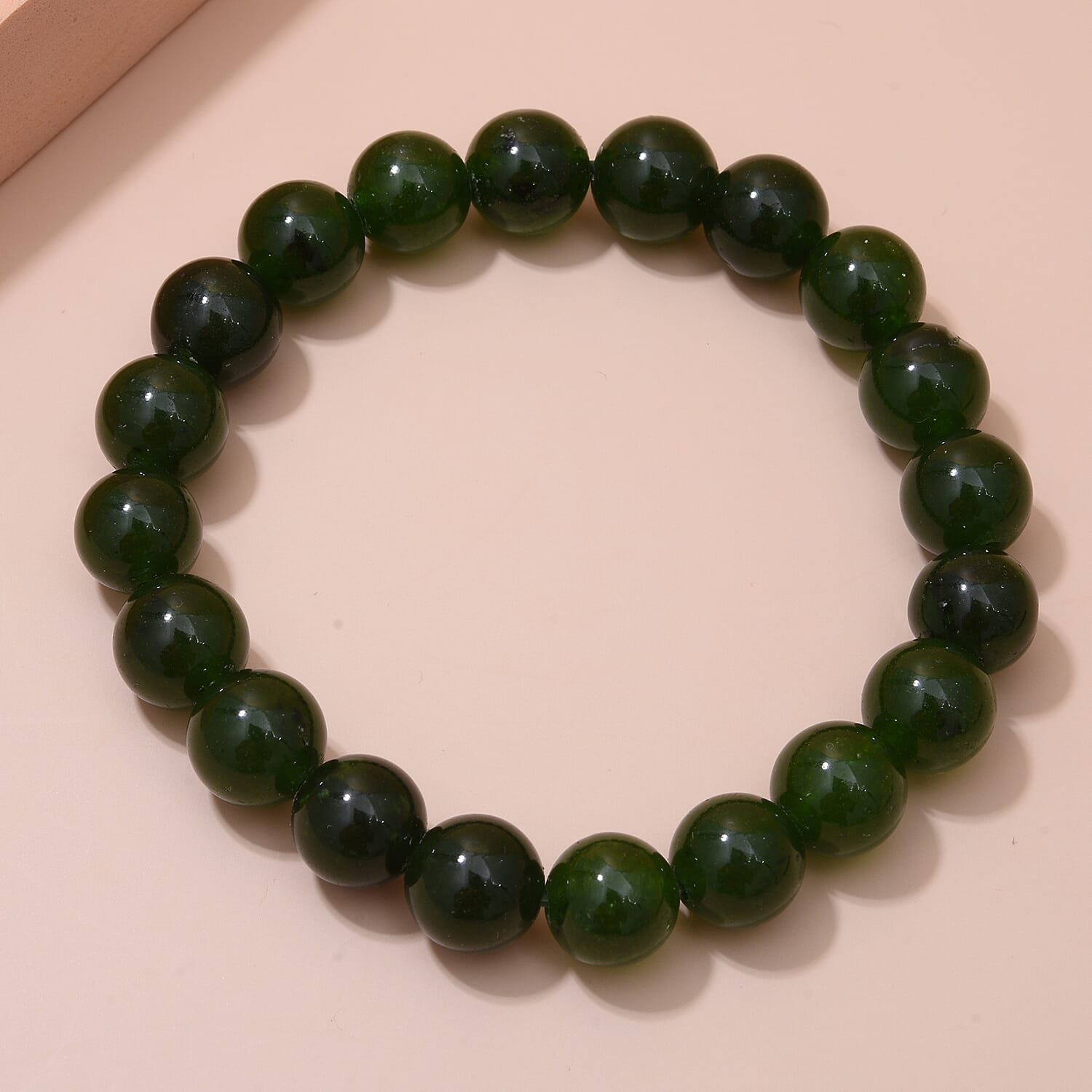 Green Onyx Beads Bracelet (Size - 7.0) Stretchable