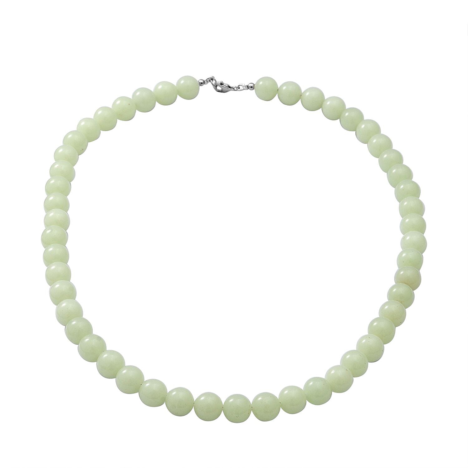 Solar Luminous Glowing Beads Necklace (Size - 20) with Lobster Clasp in Sterling Silver 323.50 Ct.