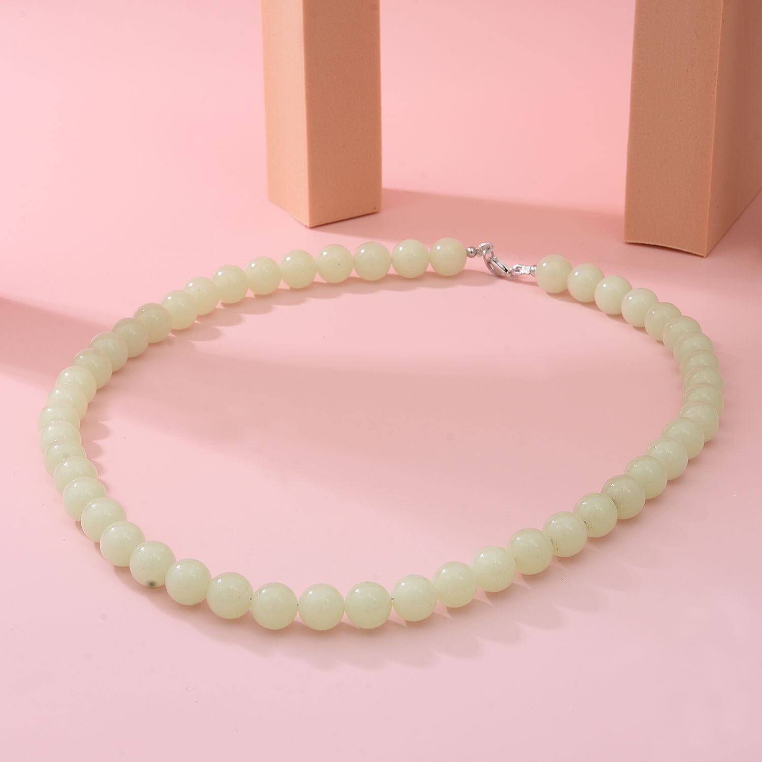 Solar Luminous Glowing Beads Necklace (Size - 20) with Lobster Clasp in Sterling Silver 323.50 Ct.
