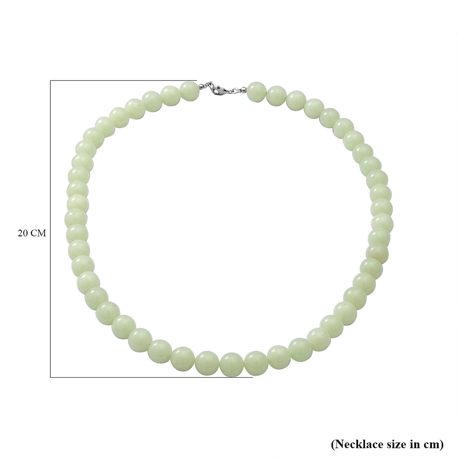 Solar Luminous Glowing Beads Necklace (Size - 20) with Lobster Clasp in Sterling Silver 323.50 Ct.