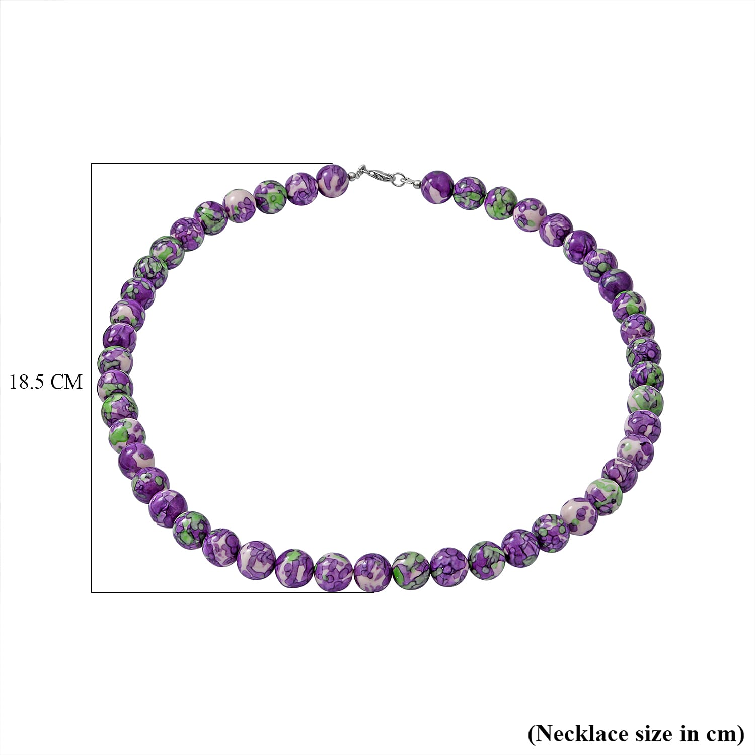 Variscite Beads Necklace (Size - 20) in Rhodium Overlay Sterling Silver 300 Ct.