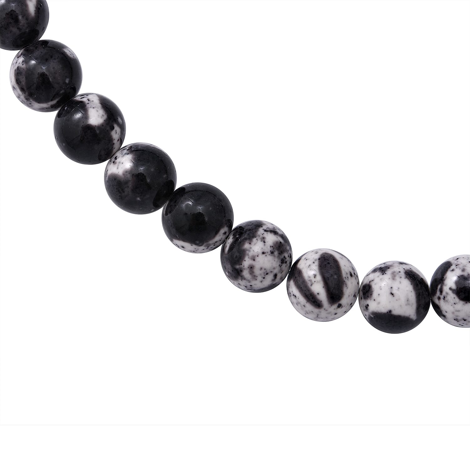 Multi Jasper Beads Necklace (Size - 20) in Rhodium Overlay Sterling Silver 300.00 Ct.
