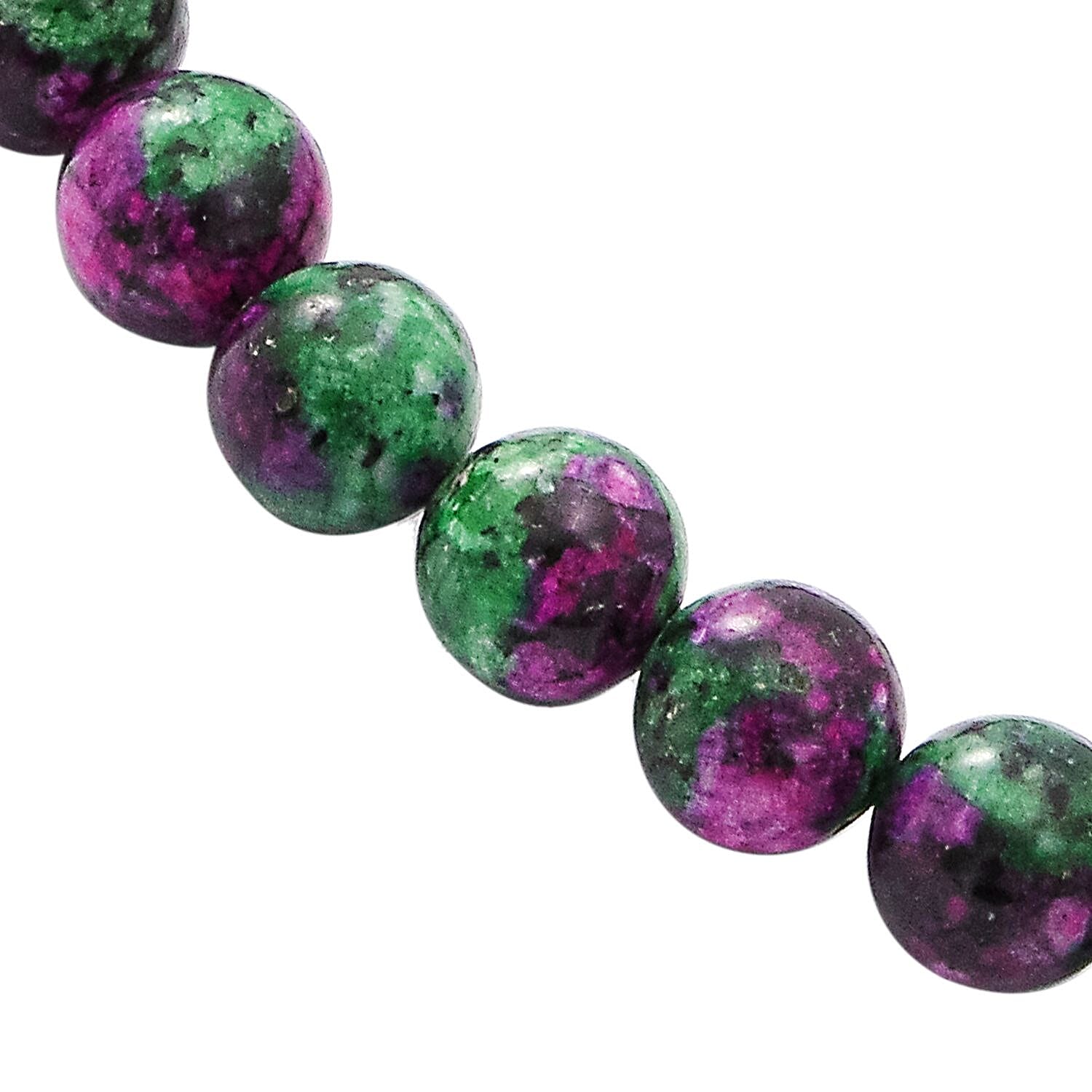 Natural Ruby Zoisite Beads Necklace (Size - 20) With Lobster Clasp in Sterling Silver 250.00 Ct.