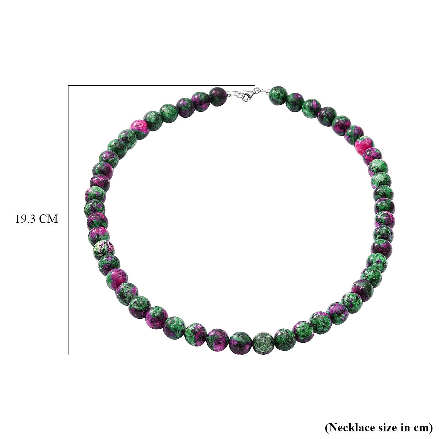 Natural Ruby Zoisite Beads Necklace (Size - 20) With Lobster Clasp in Sterling Silver 250.00 Ct.