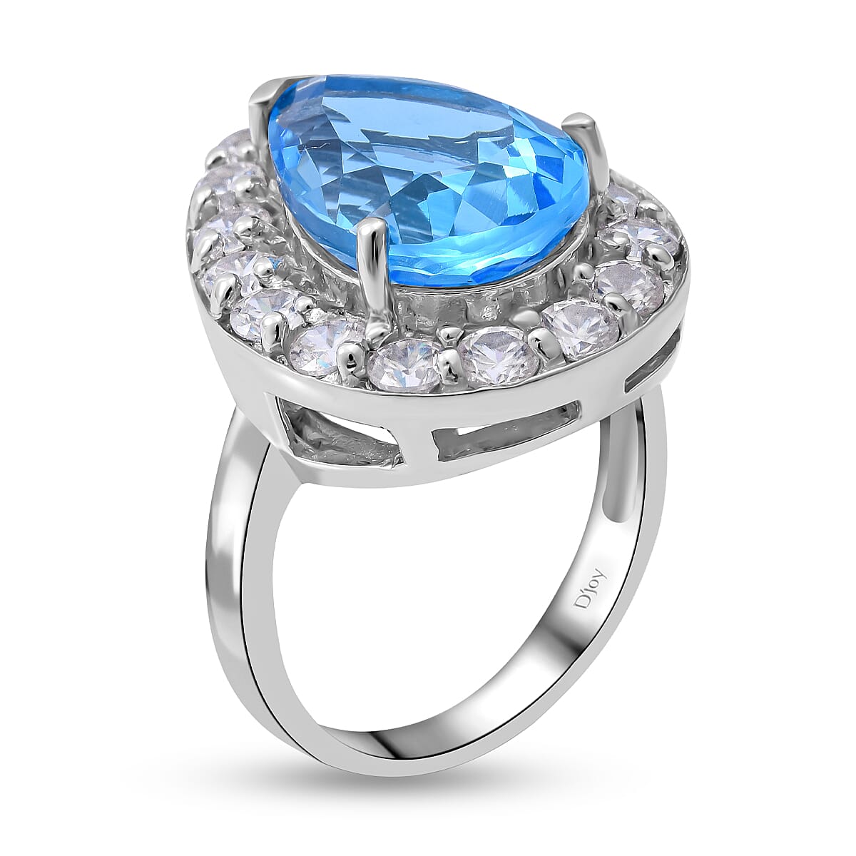 Marambaia Topaz and Natural Zircon Ring in Rhodium Overlay Sterling Silver 9.47 Ct, Silver Wt. 7.00 Gms