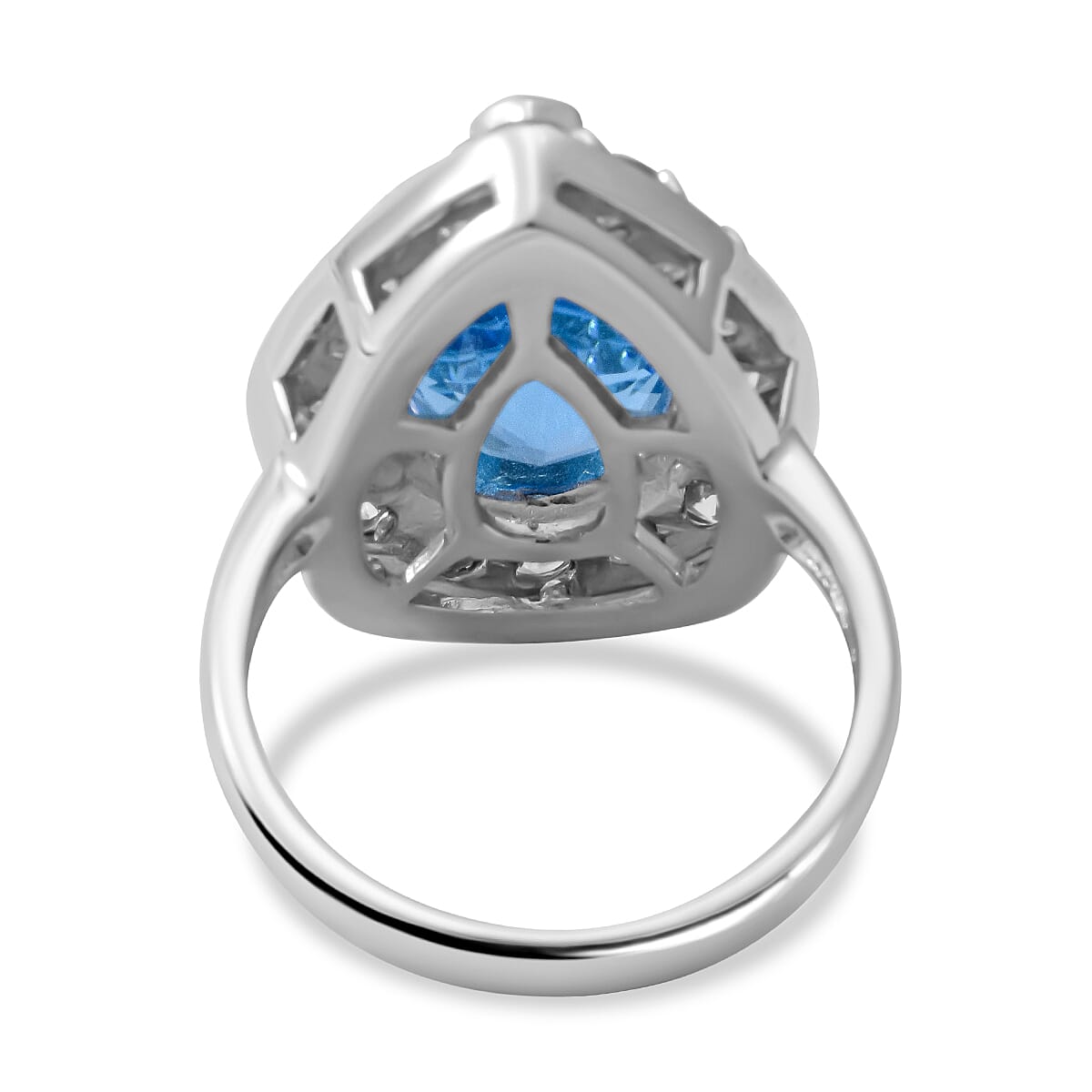 Marambaia Topaz and Natural Zircon Ring in Rhodium Overlay Sterling Silver 9.47 Ct, Silver Wt. 7.00 Gms