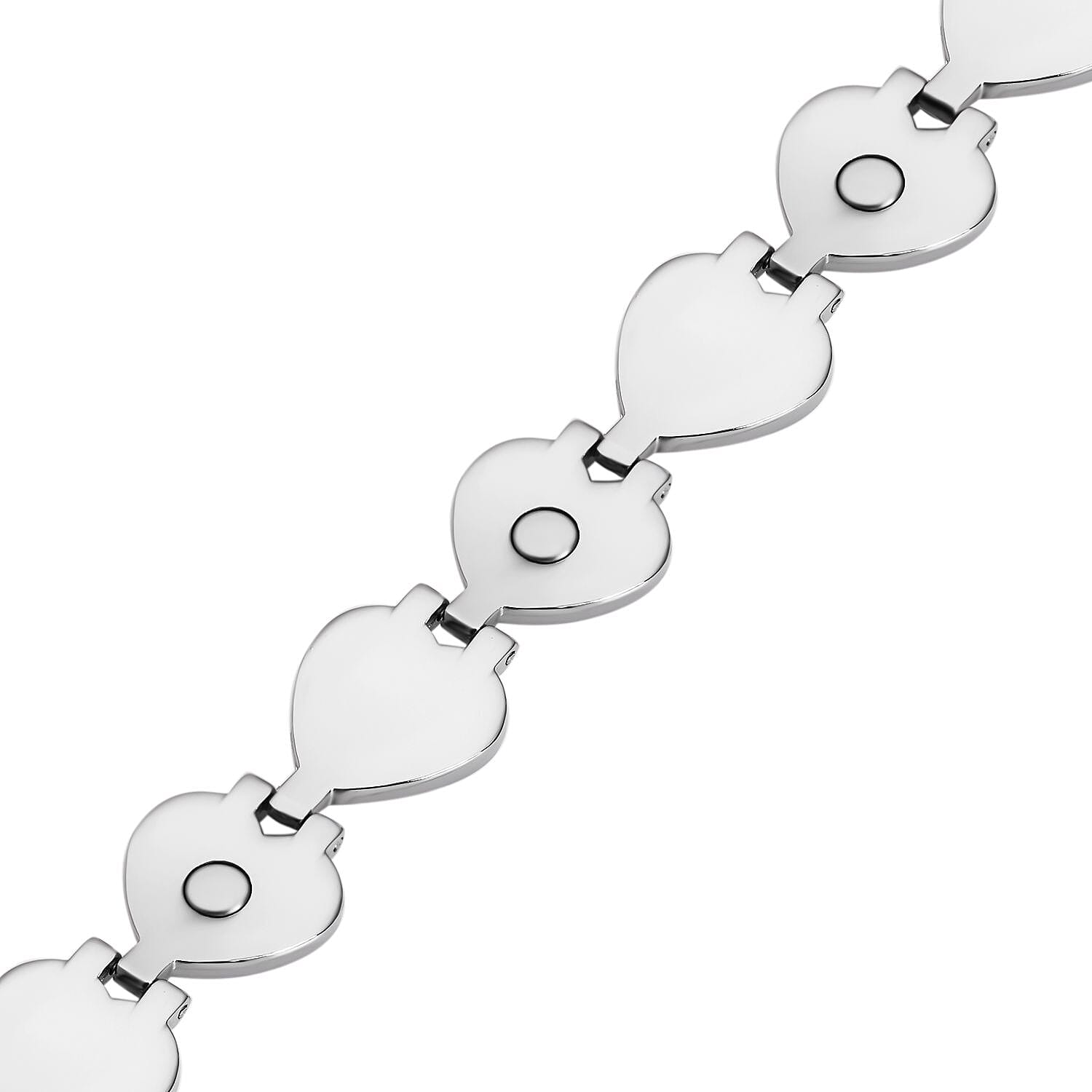 Heart Magnetic Bracelet (Size - 7.25) in Yellow and White Tone