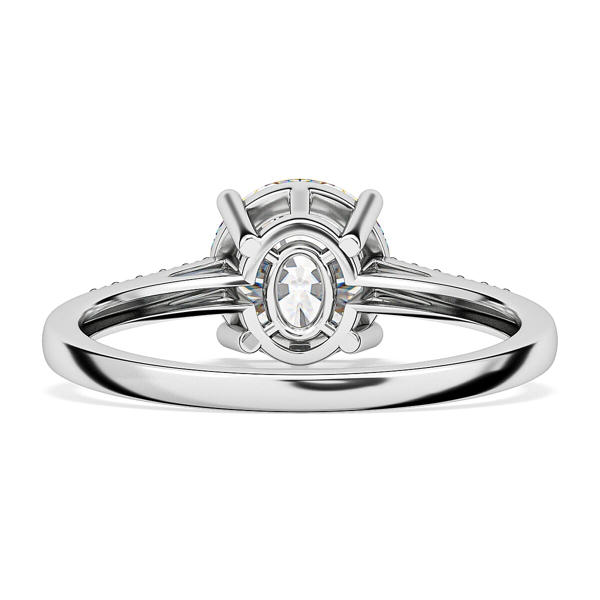 9K White Gold Moissanite Ring 1.68 Ct.