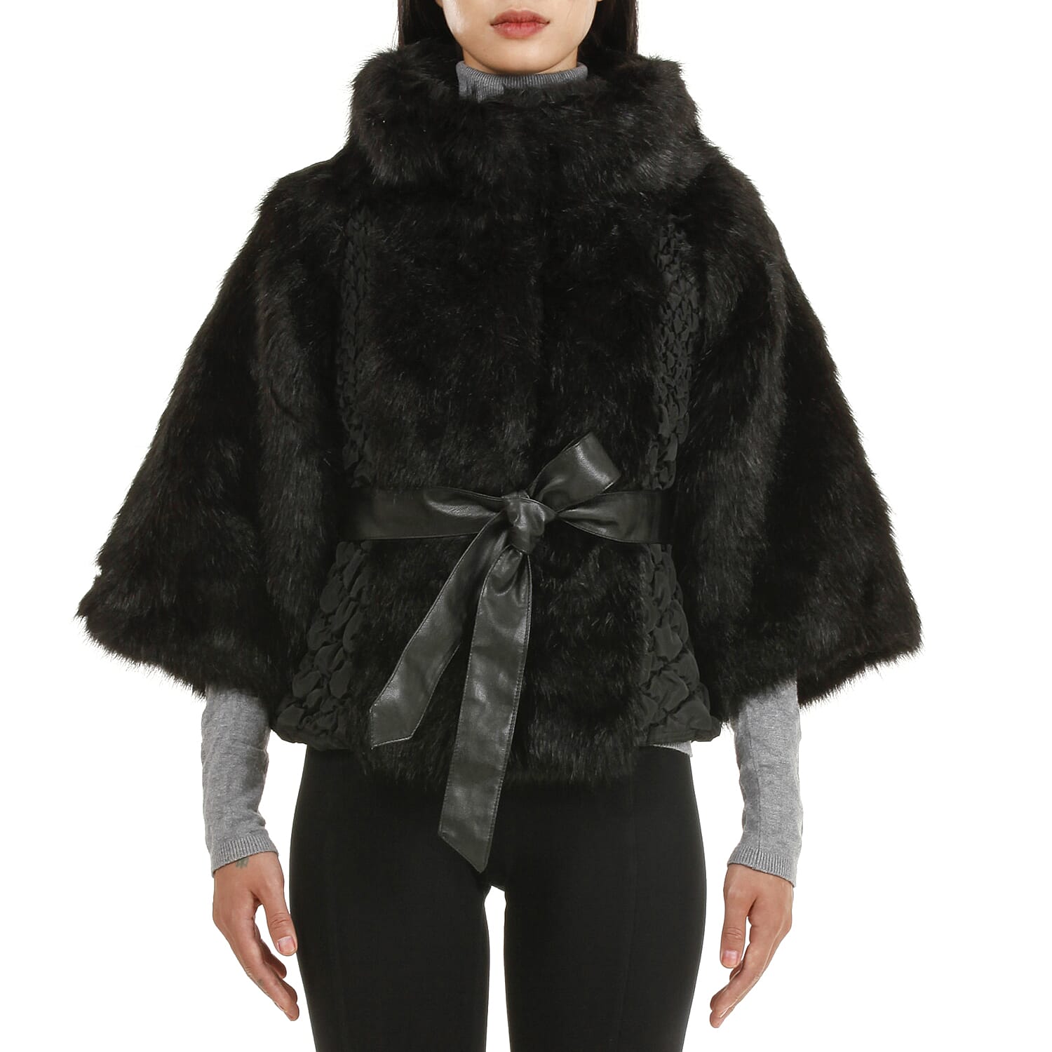 19V69 ITALIA by Alessandro Versace Soft Jacket with Ribbon (Size S-M) - Black