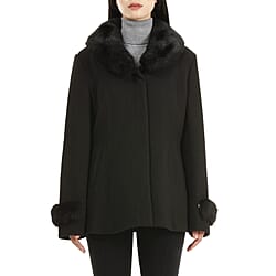 19V69 ITALIA by Alessandro Versace Faux Fur Jacket - Black