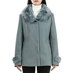 19V69 ITALIA by Alessandro Versace Faux Fur Jacket - Green