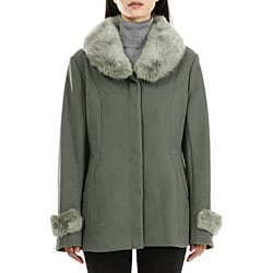 19V69 ITALIA by Alessandro Versace Faux Fur Jacket - Green