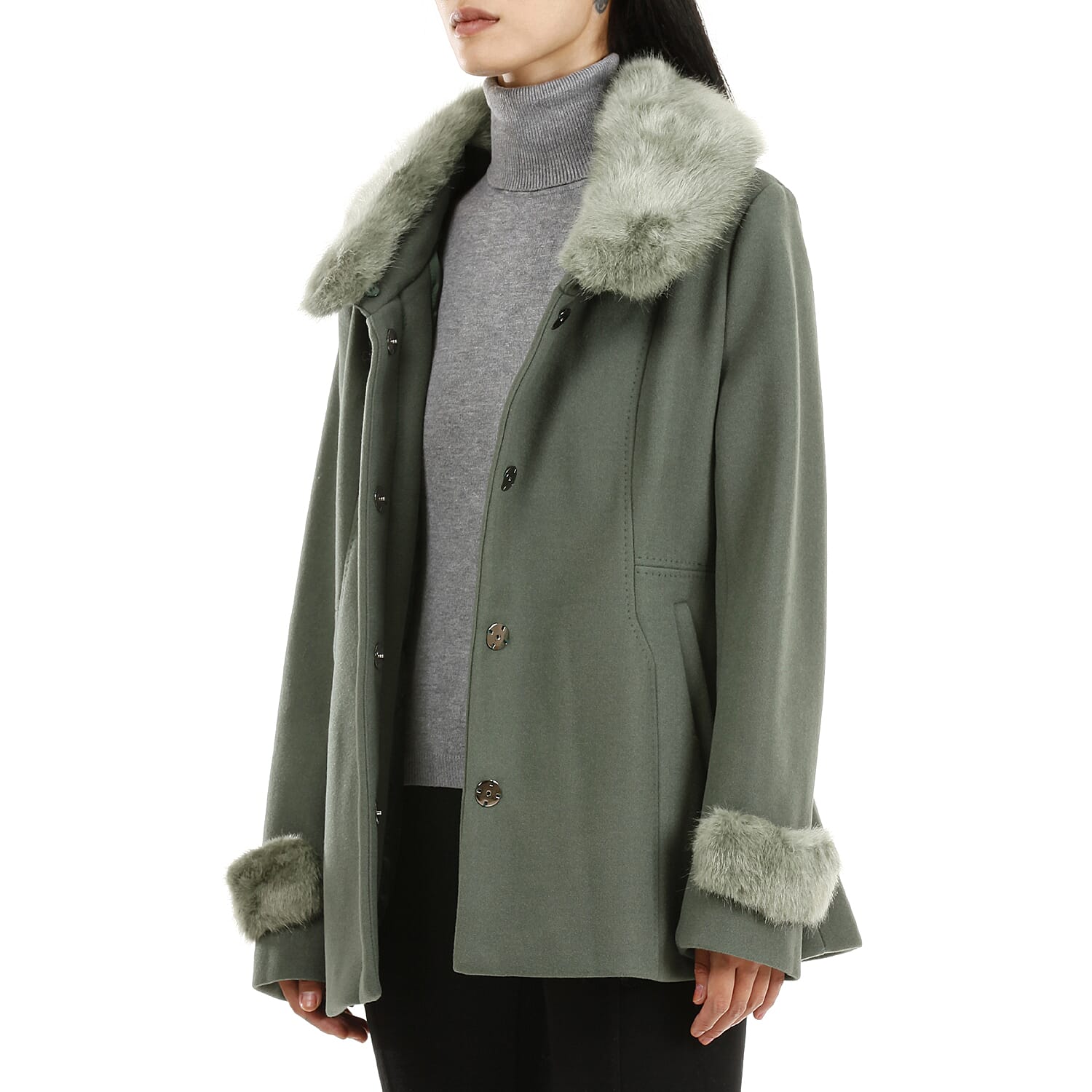 19V69 ITALIA by Alessandro Versace Faux Fur Jacket - Black