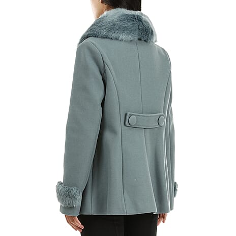 19V69 ITALIA by Alessandro Versace Faux Fur Jacket (Size S) - Teal
