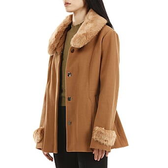 https://tjcuk.sirv.com/Products/89/6/8964523/19V69-ITALIA-by-Alessandro-Versace-Faux-Fur-Collar-Coat--Camel_8964523_2.jpg?w=342&h=342