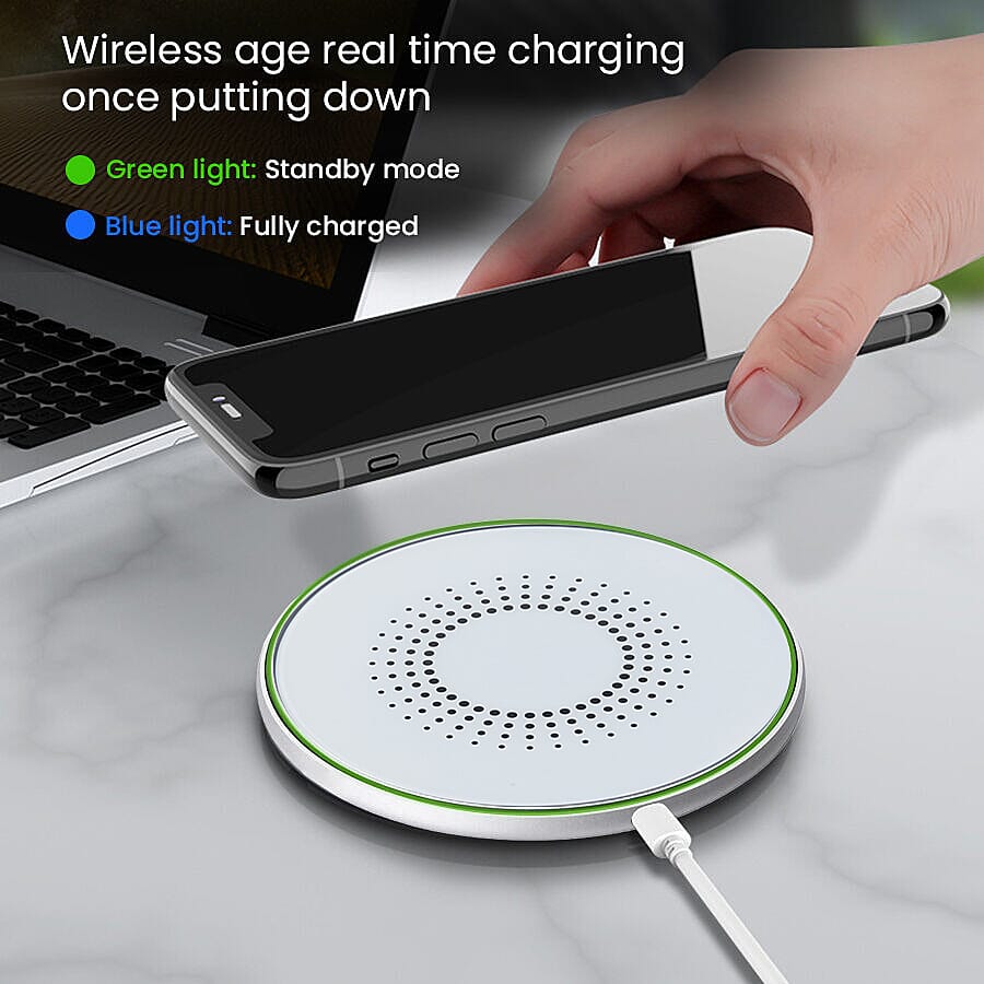Doorbuster - 15W Wireless Fast Charging Pad - White