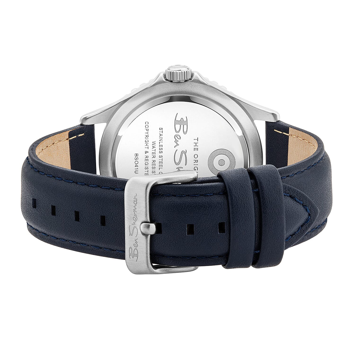 BEN SHERMAN Multi Colour Dial 3 ATM Water Resistant Watch with Navy Leather Strap