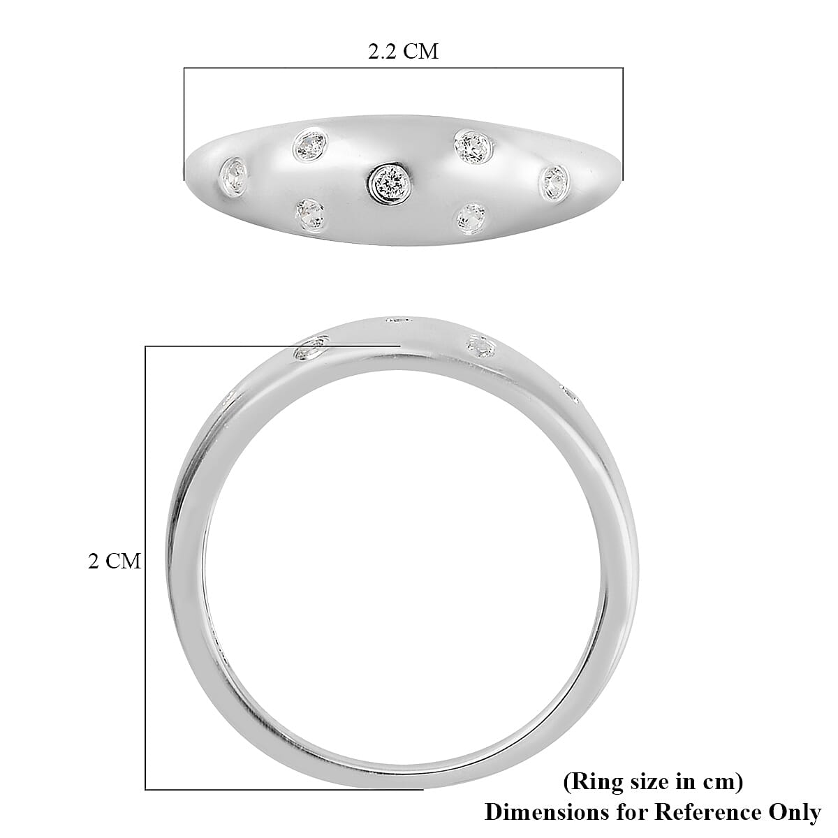 Lustro Stella Sterling Silver Pleiades Star Ring Made with Finest CZ
