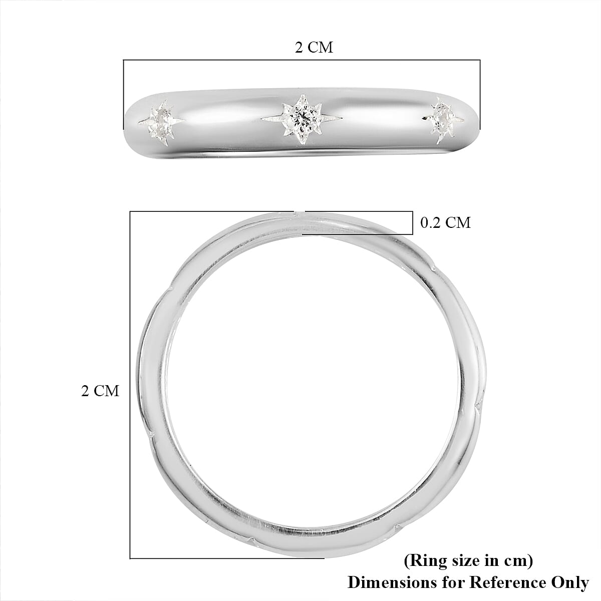 Lustro Stella Sterling Silver Solitaire Band Ring Made with Finest CZ
