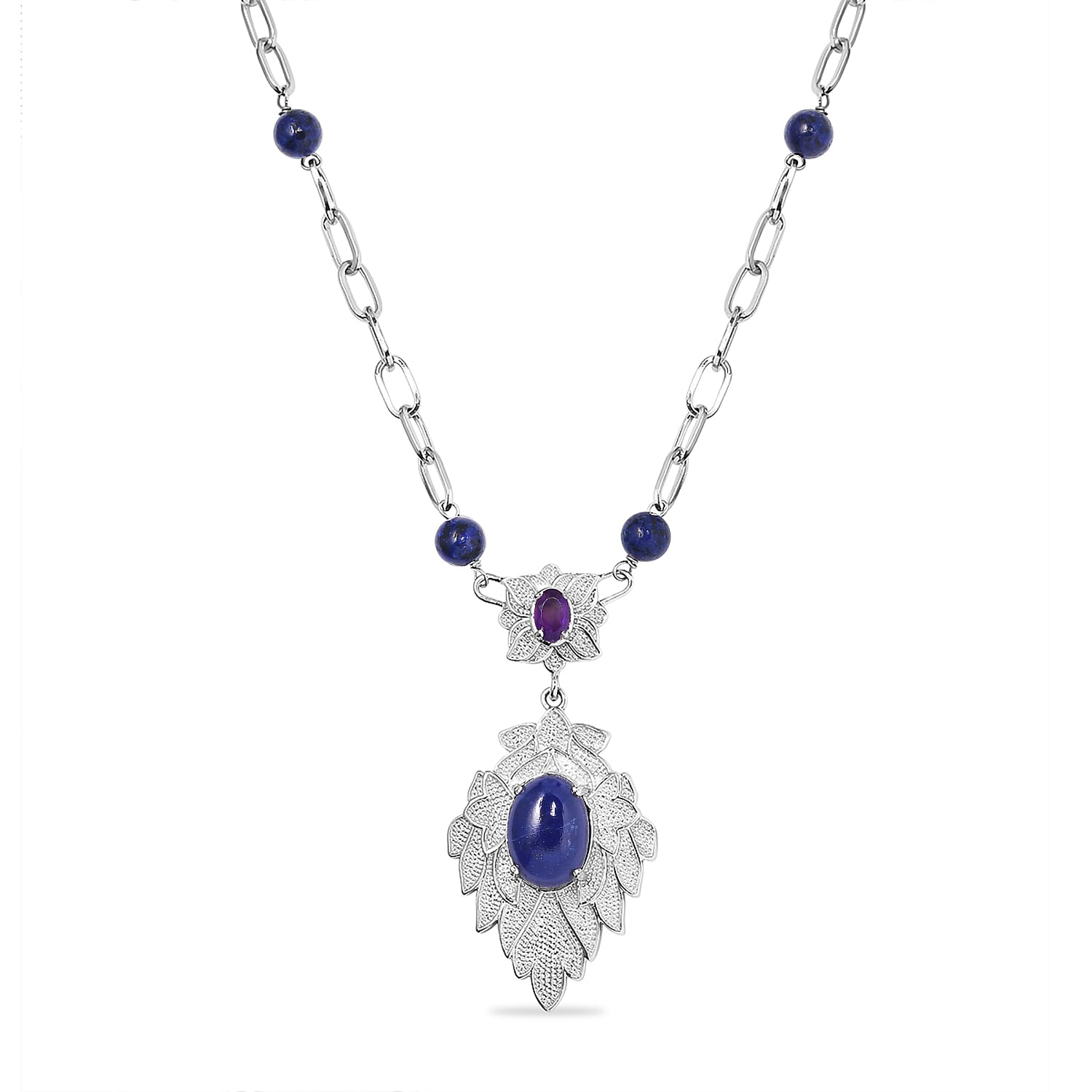 Lapis Lazuli and Amethyst Necklace (Size - 18)