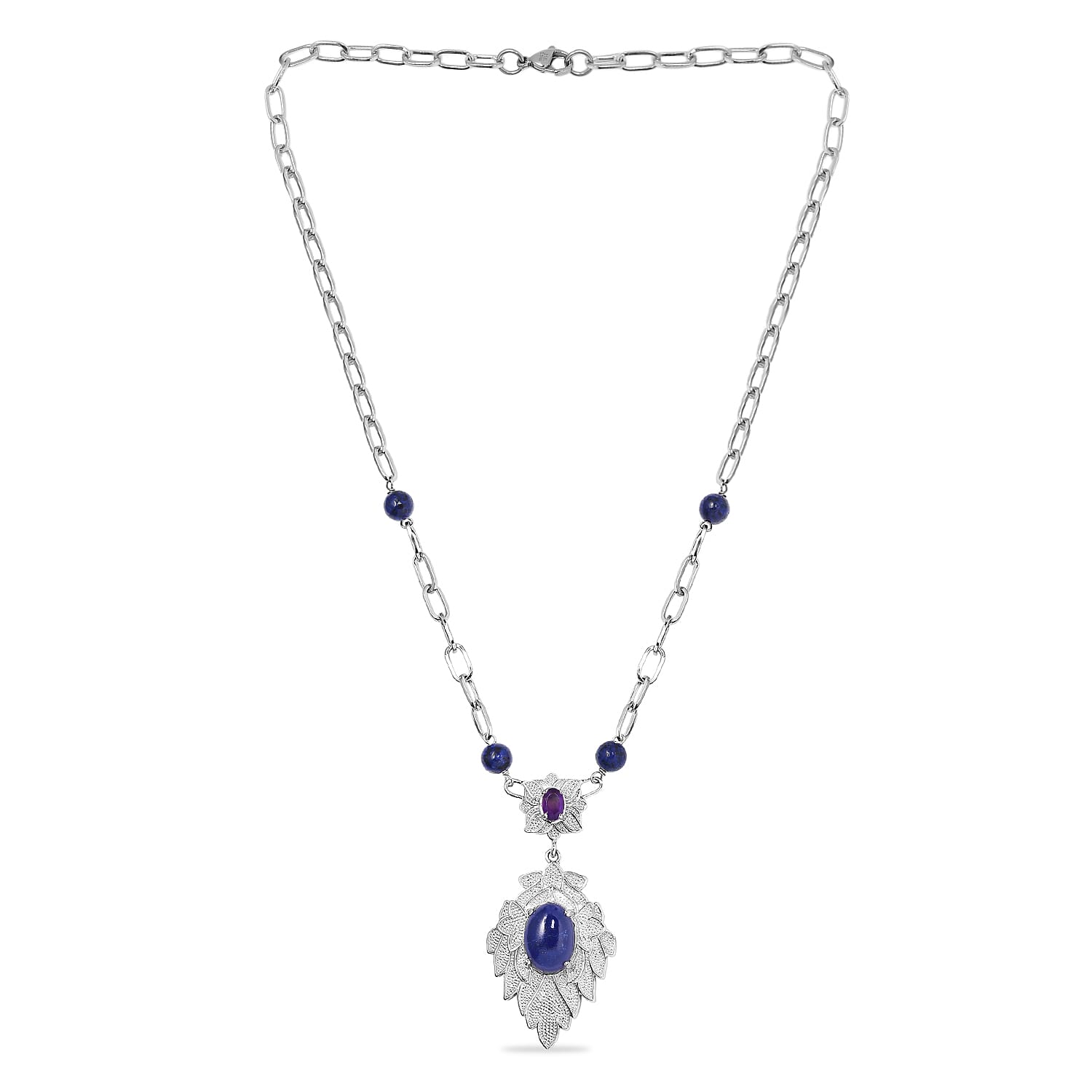 Lapis Lazuli and Amethyst Necklace (Size - 18)