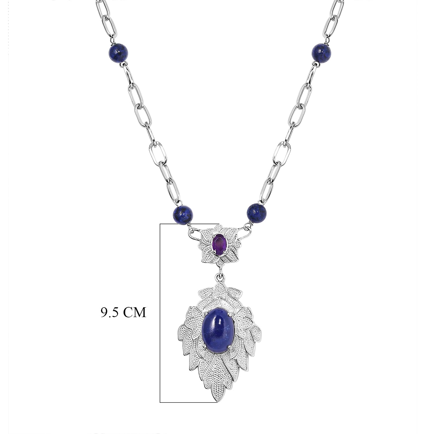 Lapis Lazuli and Amethyst Necklace (Size - 18)
