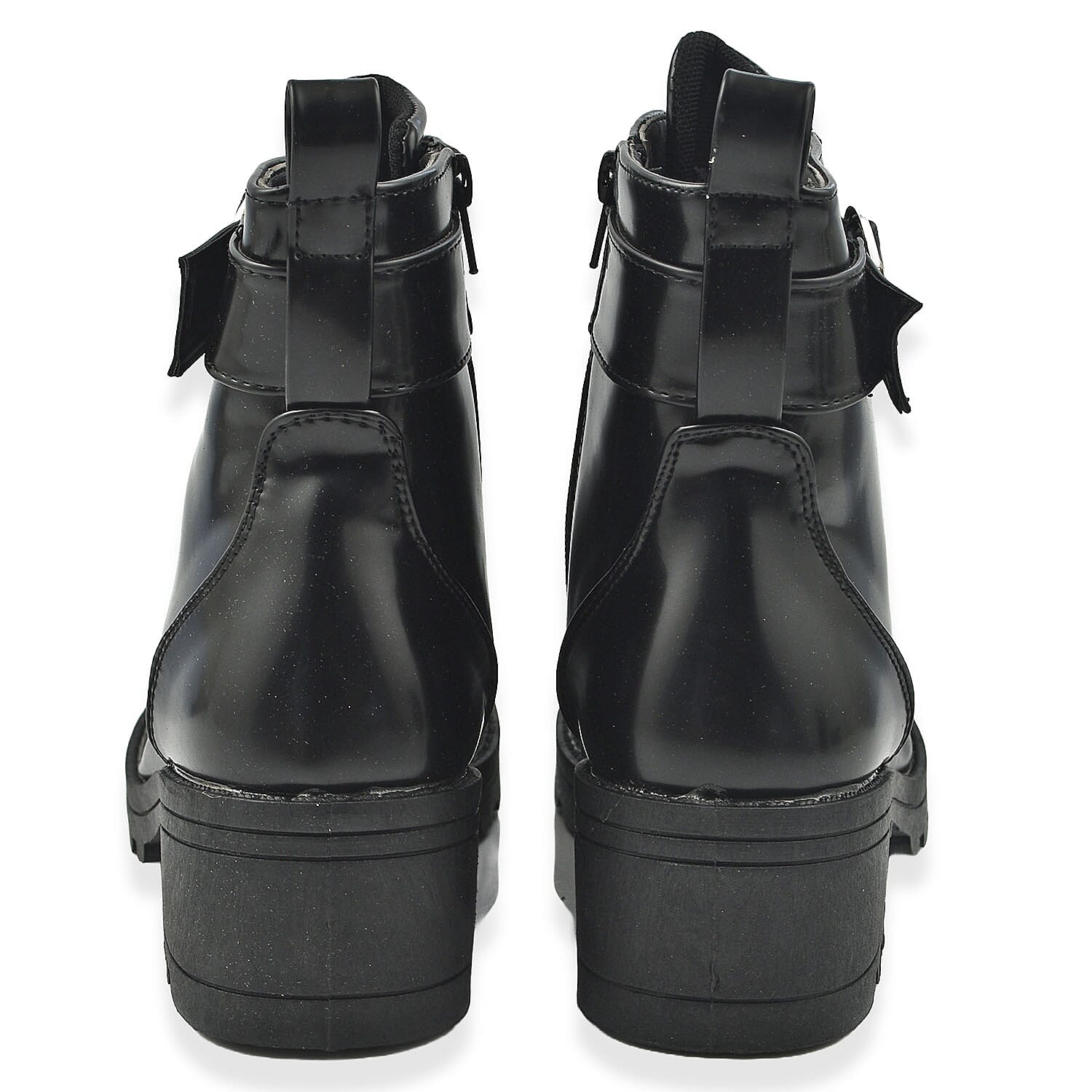 Manchester Closeouts Buckle Seam Zip Boot (Size 5) - Black