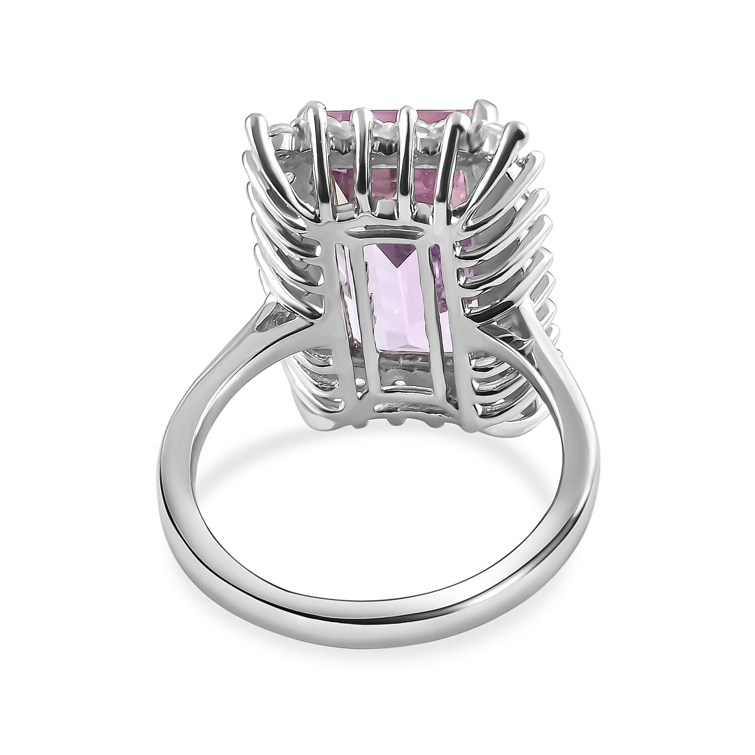 Anahi Ametrine and Natural Zircon Halo Ring in Platinum Overlay Sterling Silver 7.12 Ct.
