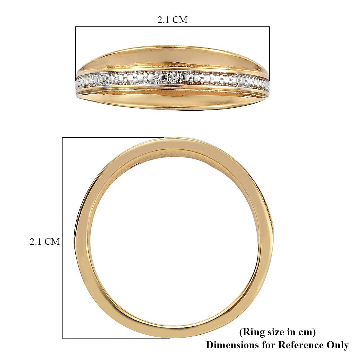 Diamond Ring in Yellow Gold Overlay Sterling Silver