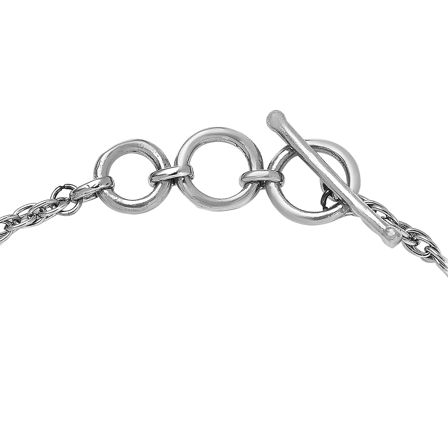 Malachite Enamelled Bracelet (Size - 7.5 with Extender) With T-Bar Clasp in Stainless Steel 11.62 Ct.