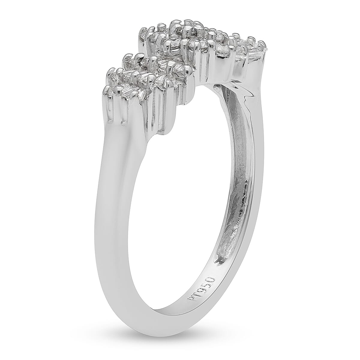 RHAPSODY 950 Platinum IGI Certified Diamond (VS/E-F) Ballerina Ring 0.50 Ct.
