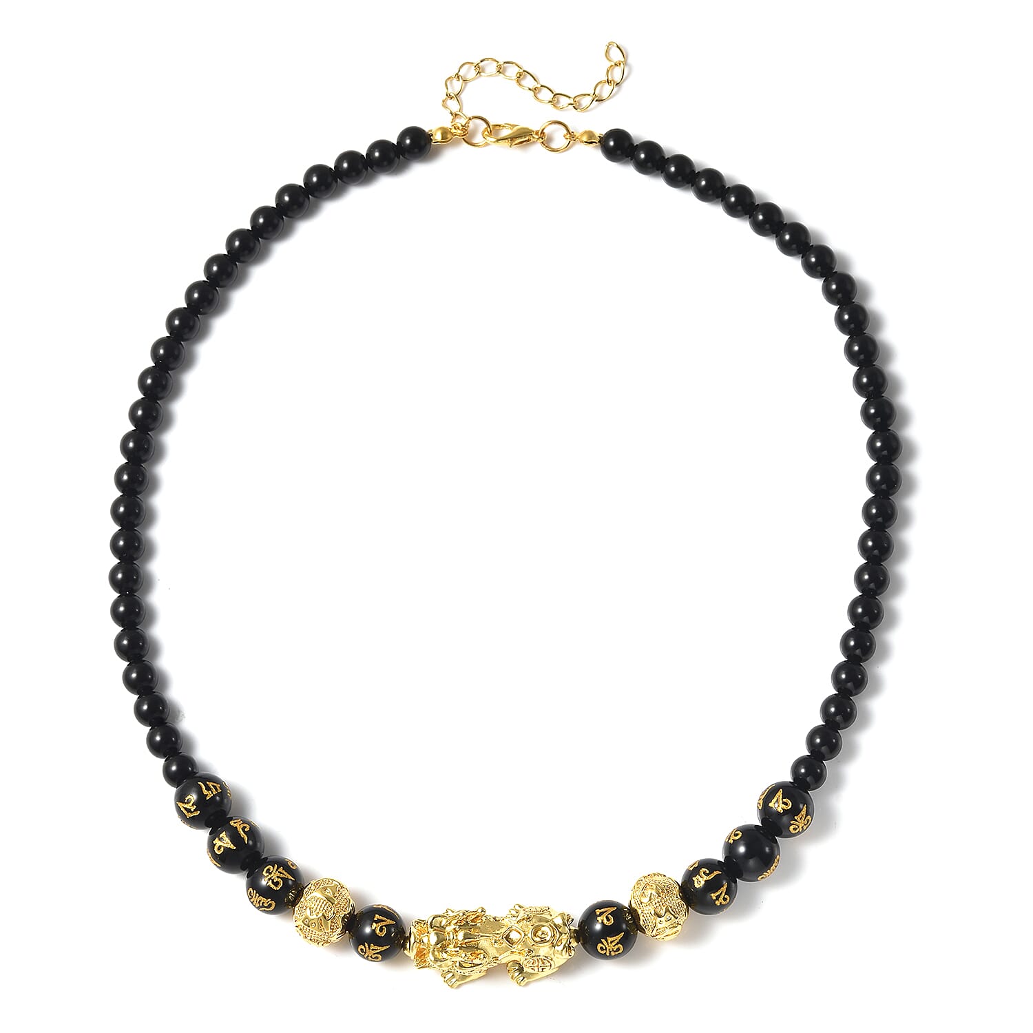 Black Obsidian Beads Necklace (Size - 18)