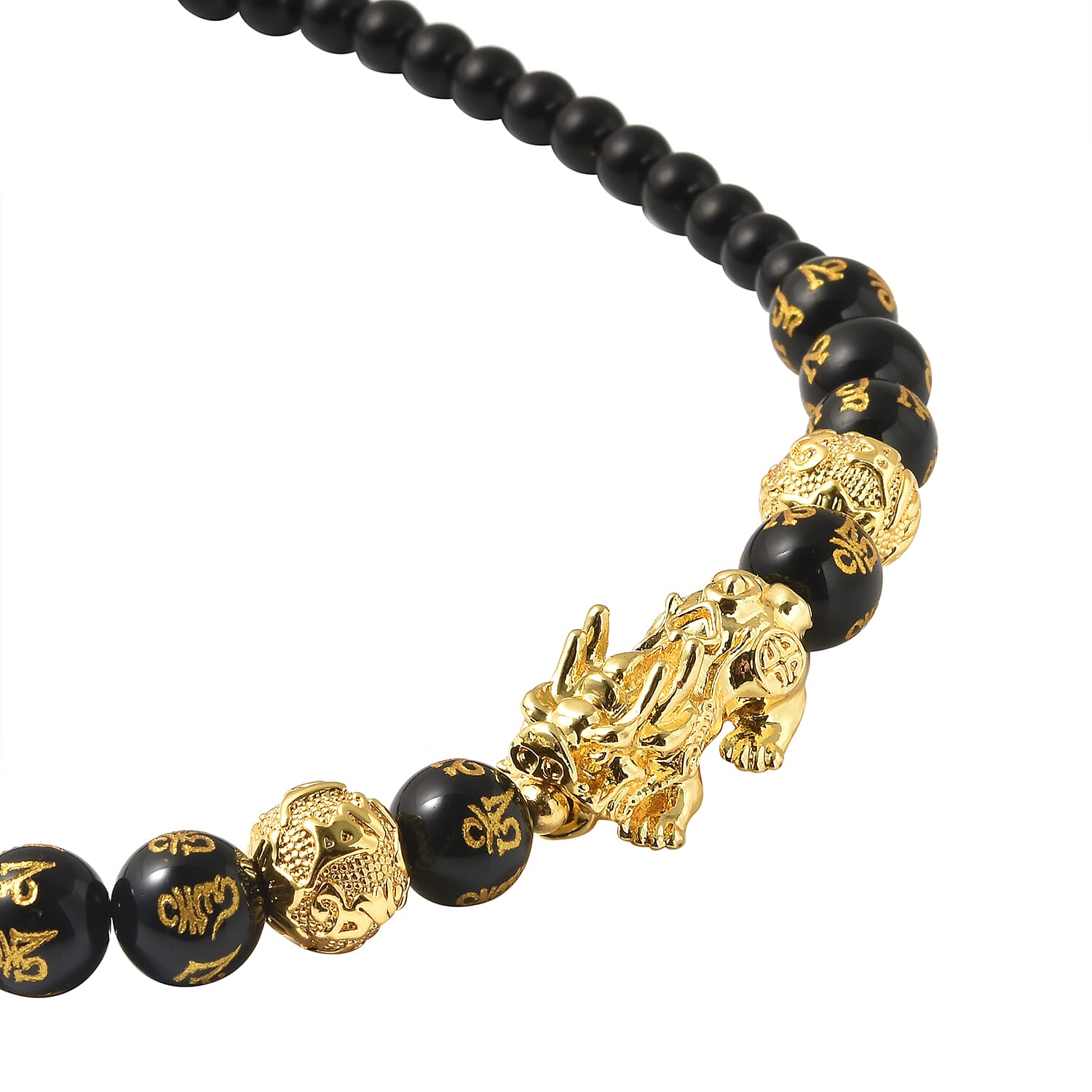 Black Obsidian Beads Necklace (Size - 18)