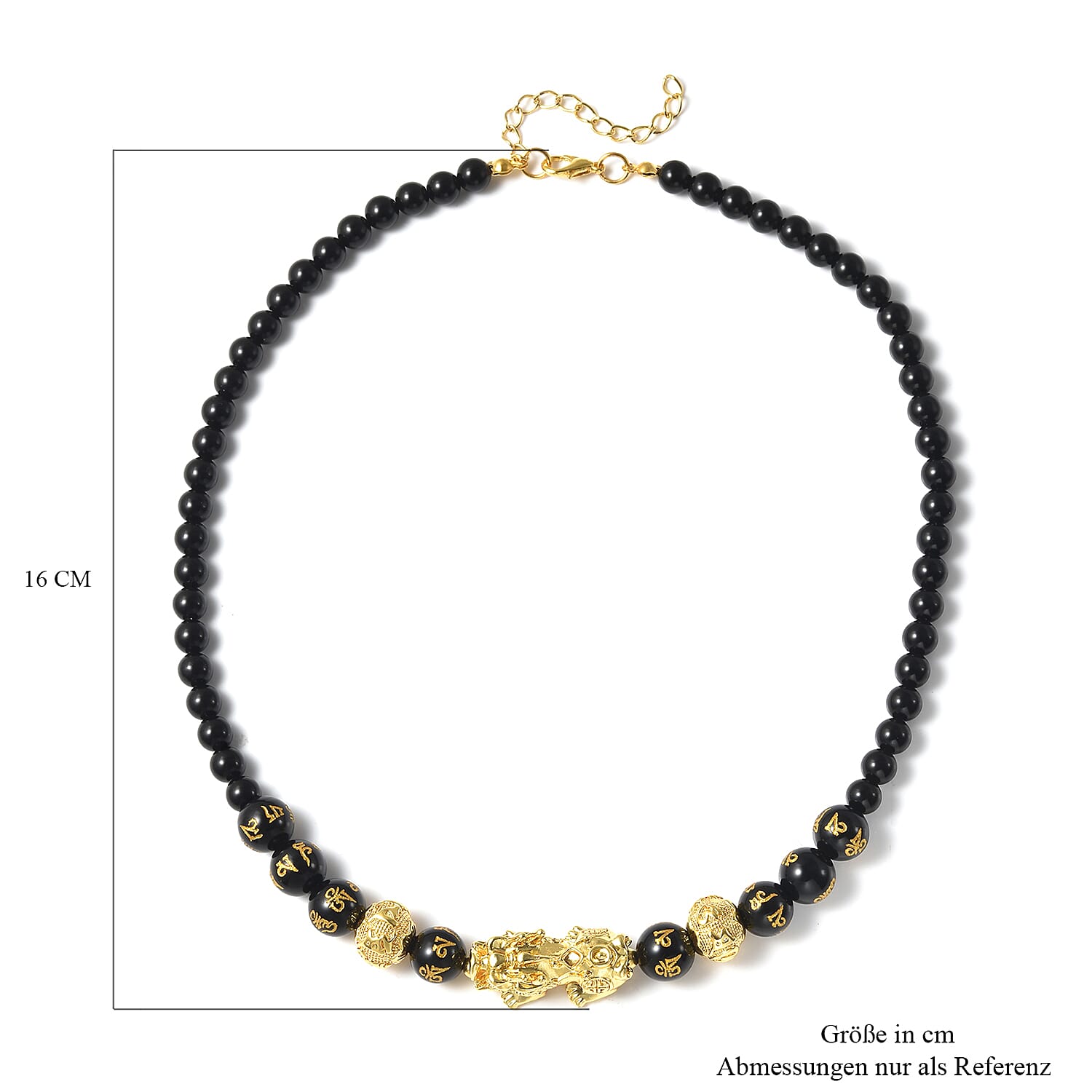 Black Obsidian Beads Necklace (Size - 18)