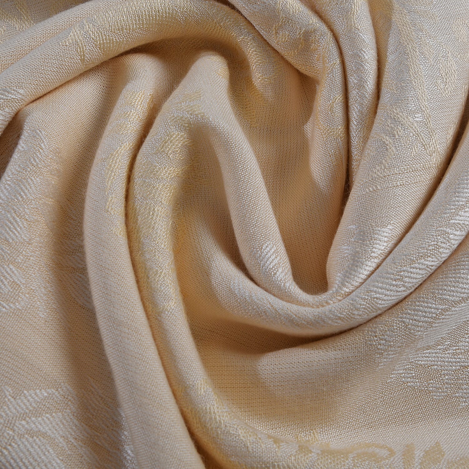 LA MAREY Viscose Yarn Dyed Jacquard Scarf - Beige